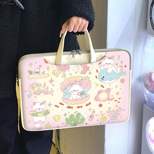 可爱的笔记本电脑包手提女14寸适用联想小新pro16.1寸斜挎保护套华为matebook15.6寸苹果macpro13.3寸防摔包