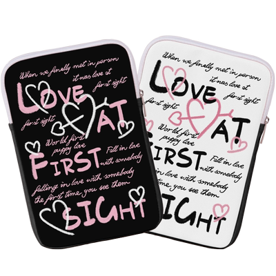 简约手写英文黑色皮革平板包