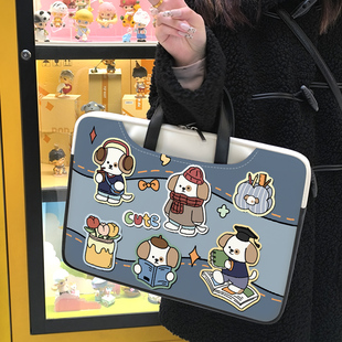 可爱的笔记本电脑包手提女14寸适用联想小新pro16.1寸斜挎保护套华为matebook15.6寸苹果macpro13.3寸防摔