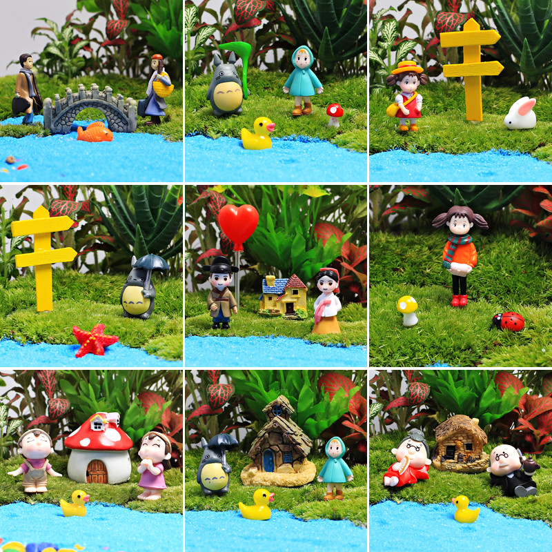 diy仿真小人物绿植物多肉花摆件