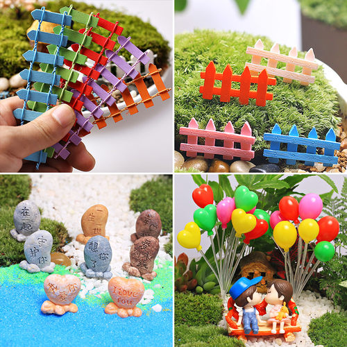 花盆景观diy迷你木质篱笆摆件