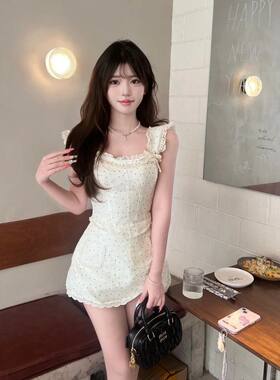 【柔织轻语】夏季波点甜美清新套装温柔修身显瘦上衣半身裙两件套