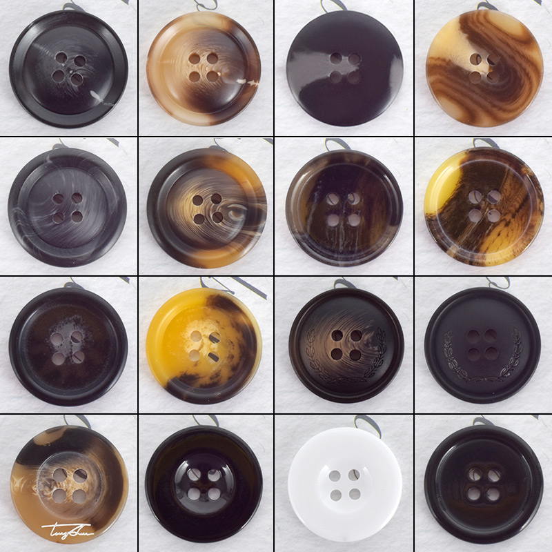 四眼树脂钮扣男西装韩版风衣外套