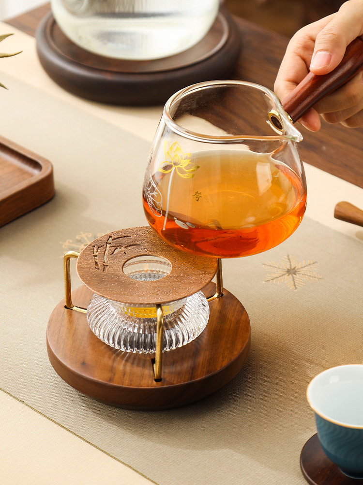 暖茶炉蜡烛茶烘焙机实木底座绝缘茶具功夫茶具茶道配件茶炉茶暖