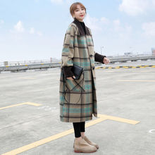 乔伊思格子呢子2019冬季新款大衣2