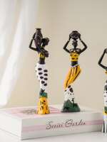 African black woman figure art handicrafts, retro home living room entrance table, collection decorative items and ornaments thumbnail 3