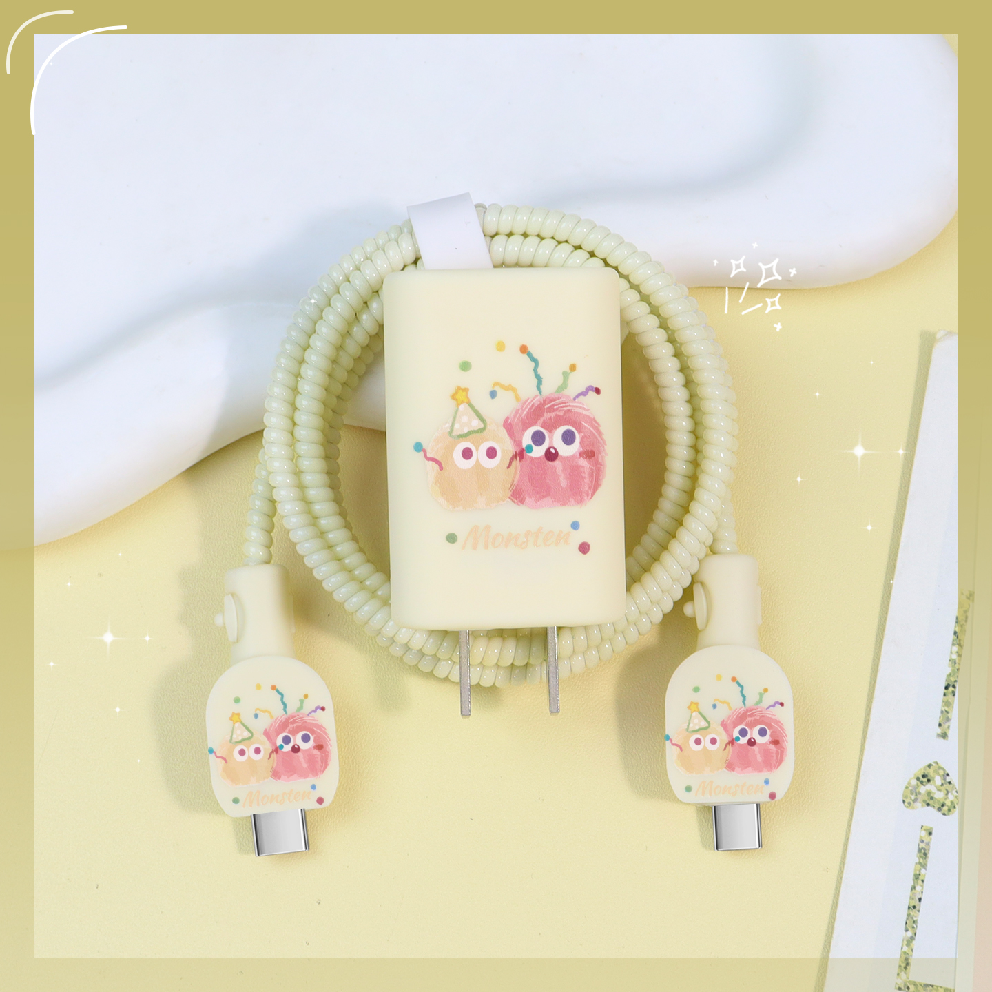 充电器数据线保护套简约纯色新款