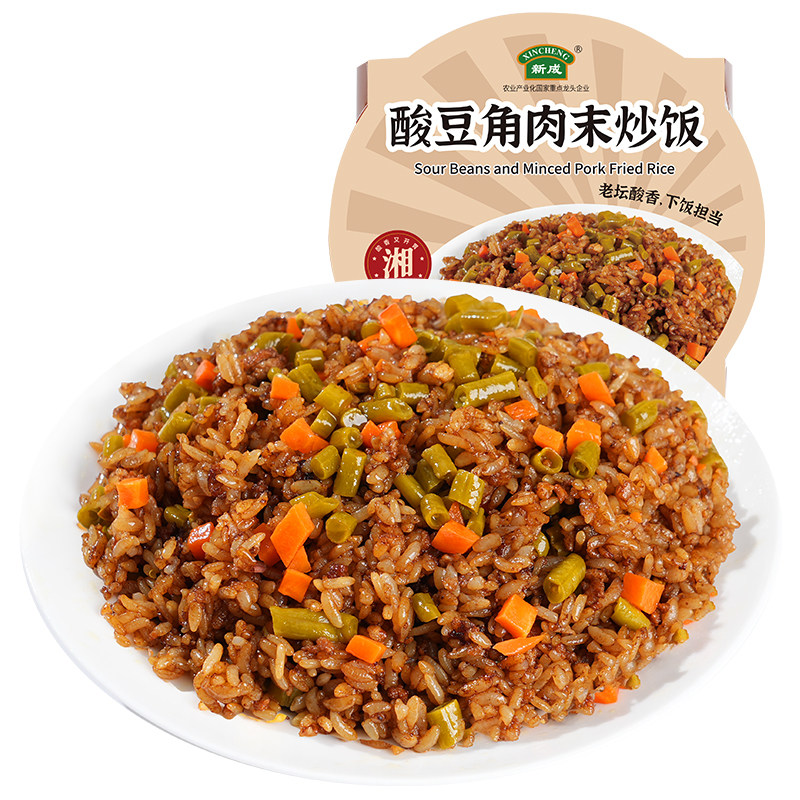 酸豆角肉沫炒饭速食方便饭常温免煮微波加热即食宿舍加班代餐米饭