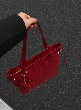红色包包女2026新款结婚包伴娘托特包大容量夏季高级感女士单肩包