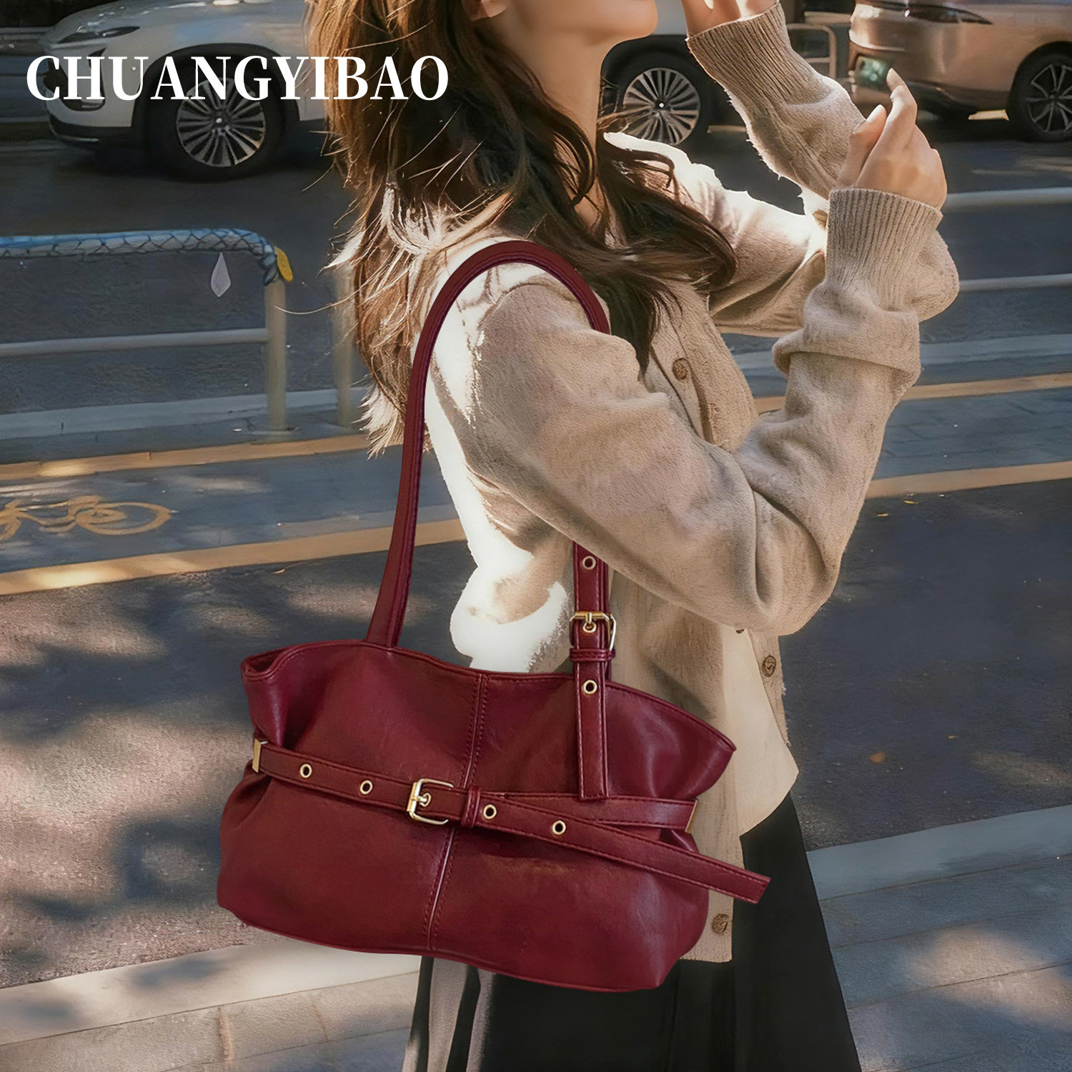 大容量托特包包女式2026新款轻奢小众高级感红色新娘单肩腋下婚包,箱包皮具/热销女包/男包,腋下包,淘宝优惠券,粉丝福利购,淘宝优惠卷