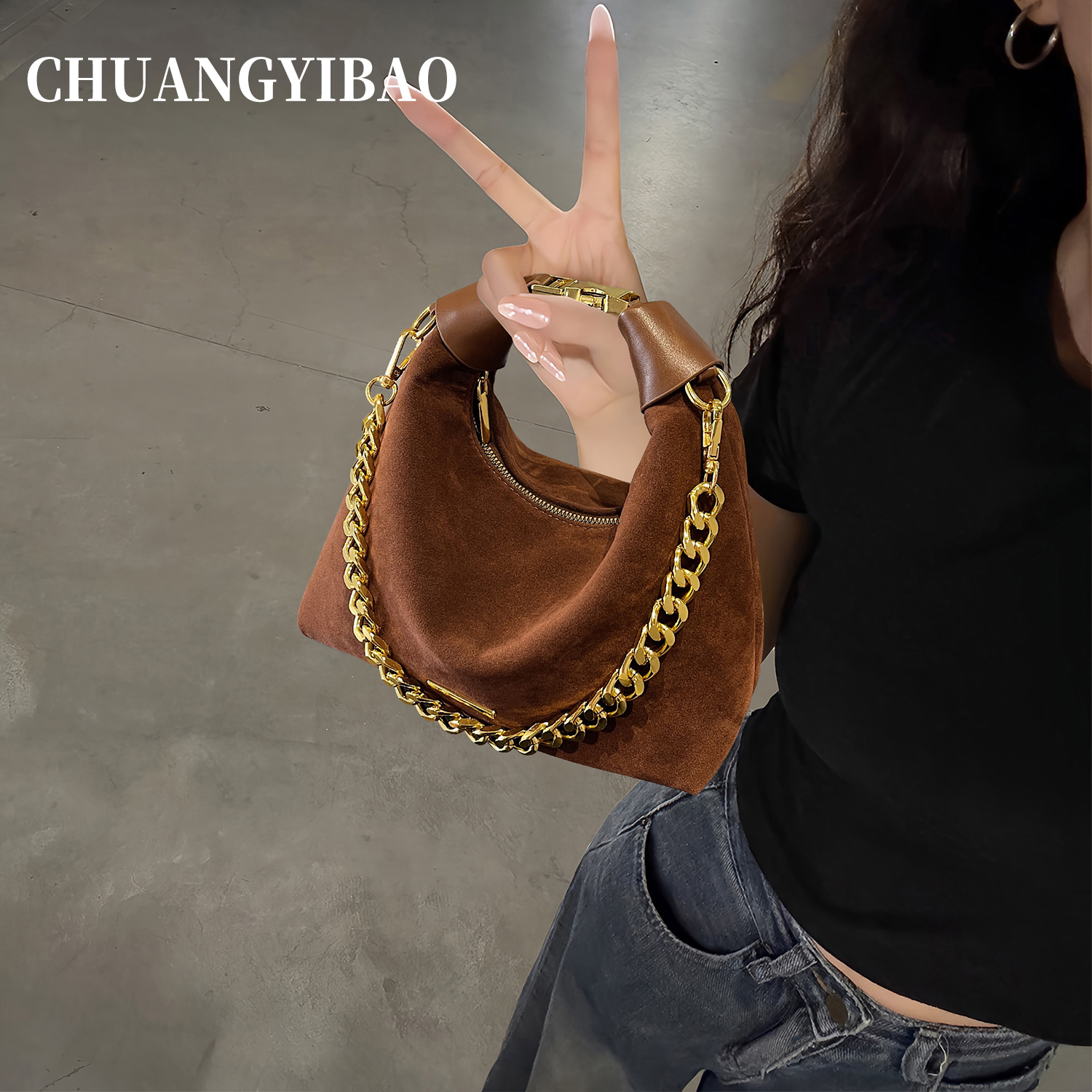 【品牌直营】复古小众磨砂手提包