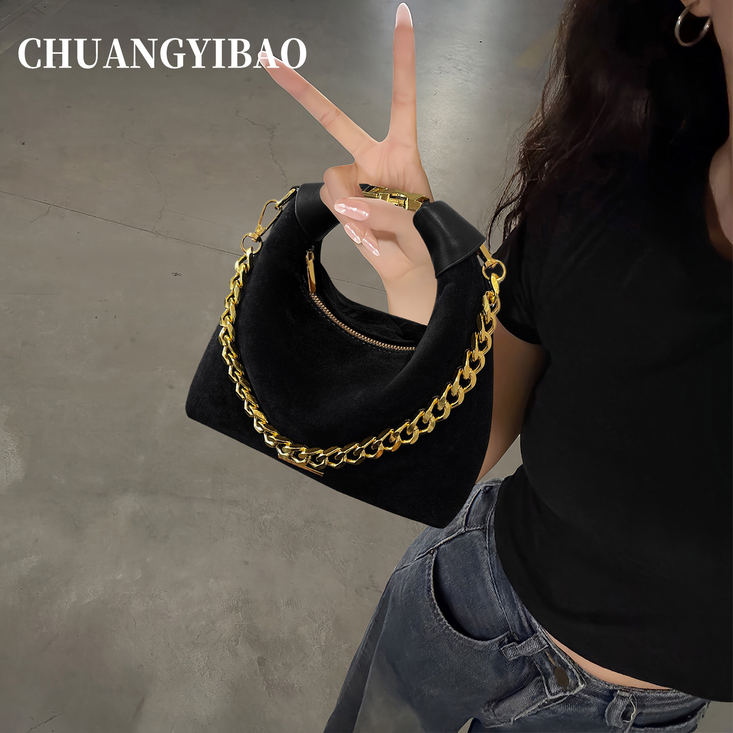 磨砂链条手提包包女式2025新款轻奢小众设计高级感斜挎饺子小拎包,箱包皮具/热销女包/男包,单肩包,淘宝优惠券,粉丝福利购,淘宝优惠卷