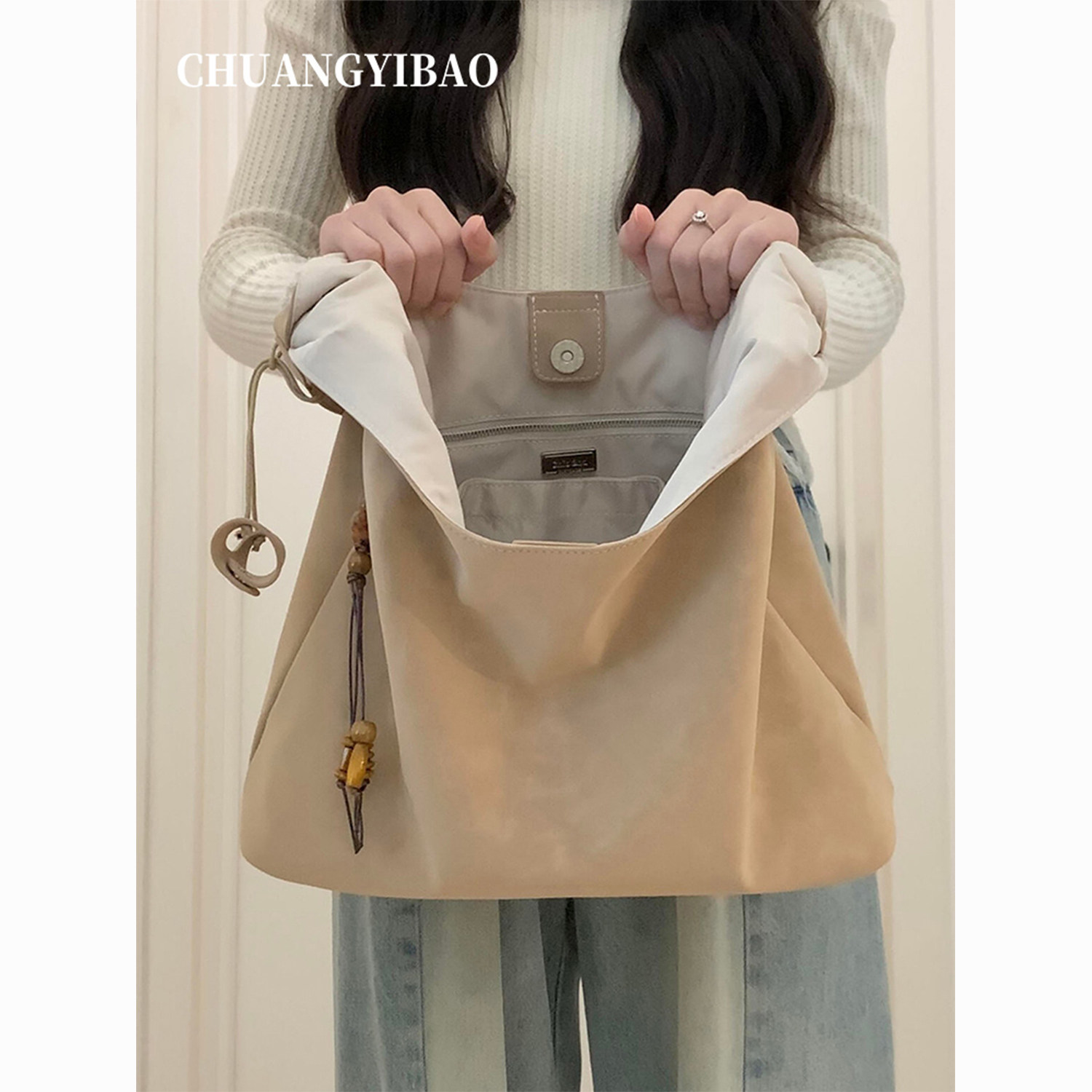 轻奢小众高级感复古休闲托特包包女2025新款大容量上班通勤单肩包,箱包皮具/热销女包/男包,腋下包,淘宝优惠券,粉丝福利购,淘宝优惠卷