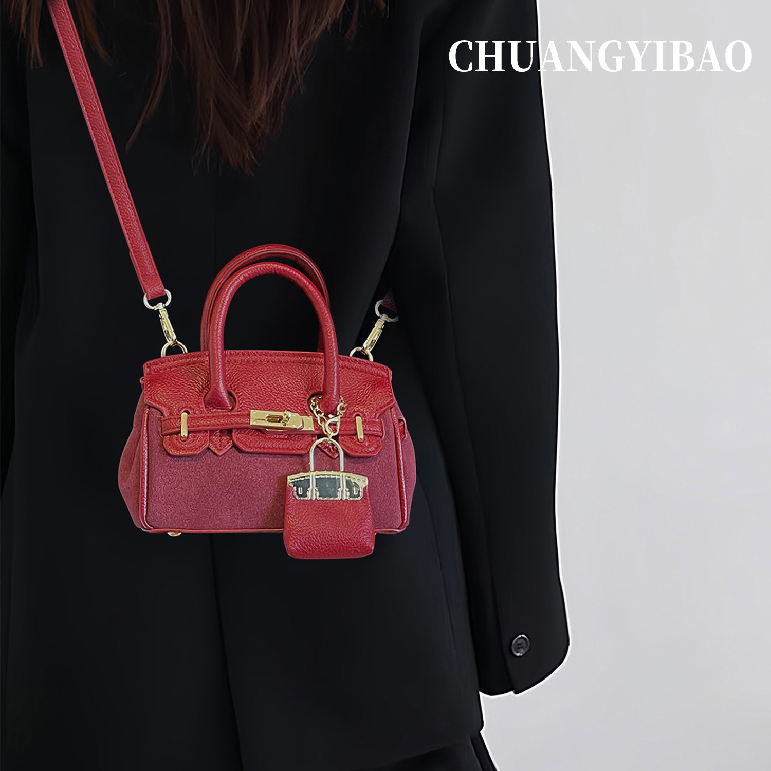 红色超火手提凯莉包包女2025新款秋冬轻奢小众高级感斜挎婚包新娘,箱包皮具/热销女包/男包,单肩包,淘宝优惠券,粉丝福利购,淘宝优惠卷