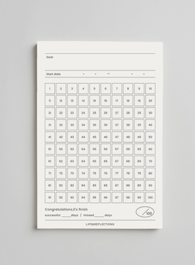 『言本文具』100天打卡便签本 1169便签纸无粘性好习惯养成目标追踪goal tracker小本子 60张