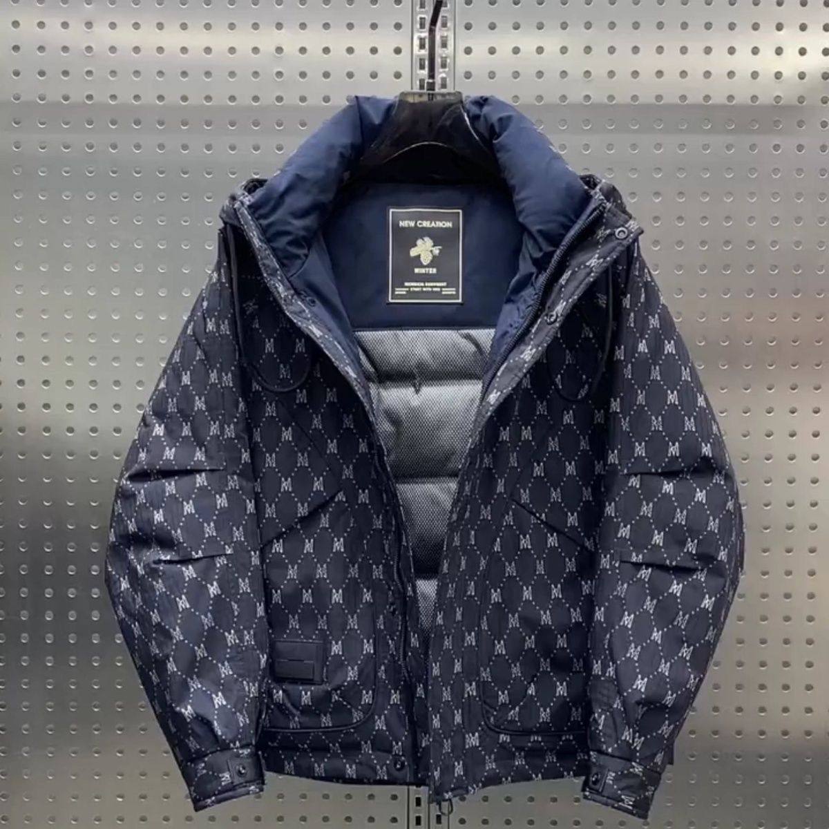 男士棉服2025印花连帽棉服冬季加厚新款保暖工装休闲外套,男装,棉衣,淘宝优惠券,粉丝福利购,淘宝优惠卷