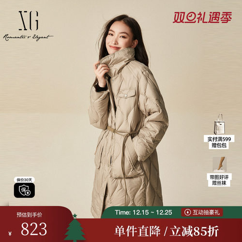 XG/雪歌XJ406070A273鹅绒羽绒服时尚冬季新款中长款加厚外套女装