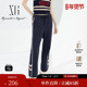 纯棉直筒裤 女 春季 新款 雪歌XJ102001A128藏青色通勤休闲裤 时尚