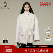 绵羊毛大衣女装 雪歌XK410029A391骆驼绒毛呢外套2025冬季 新款