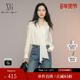 XG雪歌XK321022A391微弹长袖 米白色飘带领上衣女 新款 衬衫 2025秋季