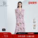 A字裙女装 新款 碎花长袖 雪歌XJ304005B297桑蚕丝连衣裙时尚 秋季