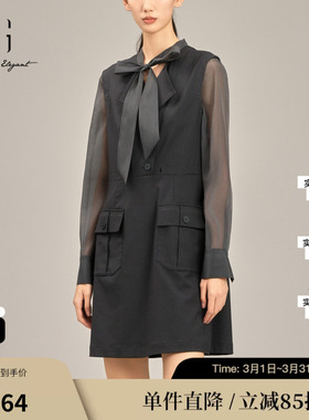 XG/雪歌XK104015A483微透设计连衣裙2025春季新款西装A字短裙女装