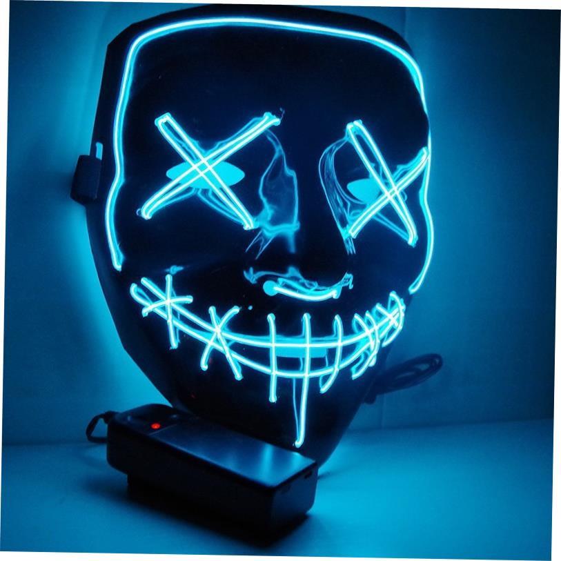 2pcs led light mask Halloween costume prop Scary Face mask