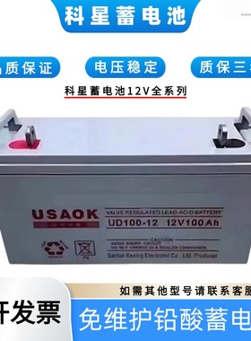 USAOK科星蓄电池UD12V120AH100AH65AH38AH17AH/EPS/UPS/机房/基站