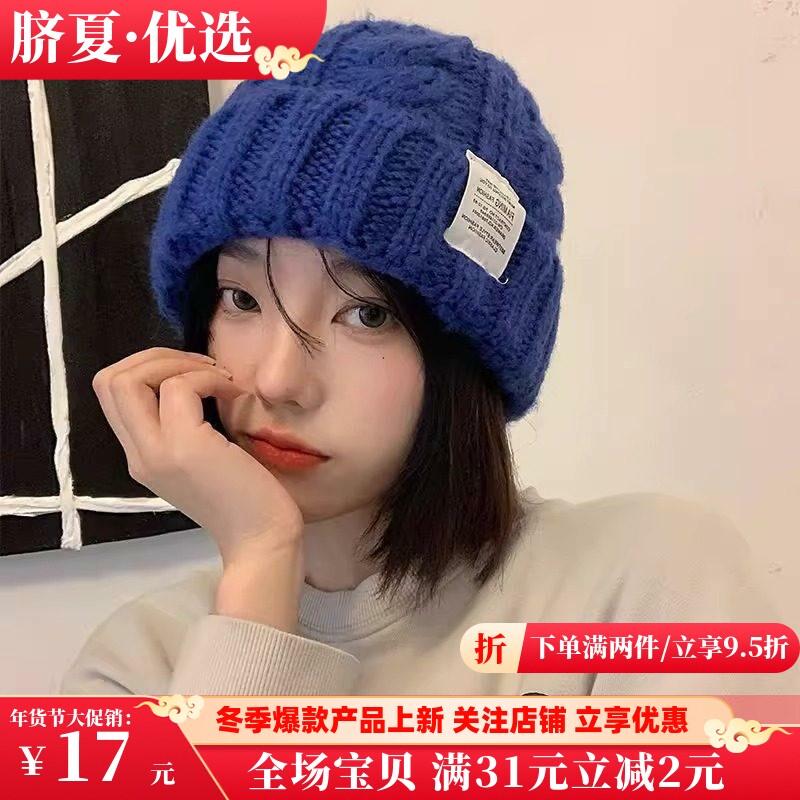 秋冬时尚针织帽女款韩版时尚麻花毛线帽保暖护耳多色可选休闲