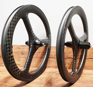卡本仙 自行车碳纤维16寸349三辐轮 轮组V圈刹轮子74/130风行1618