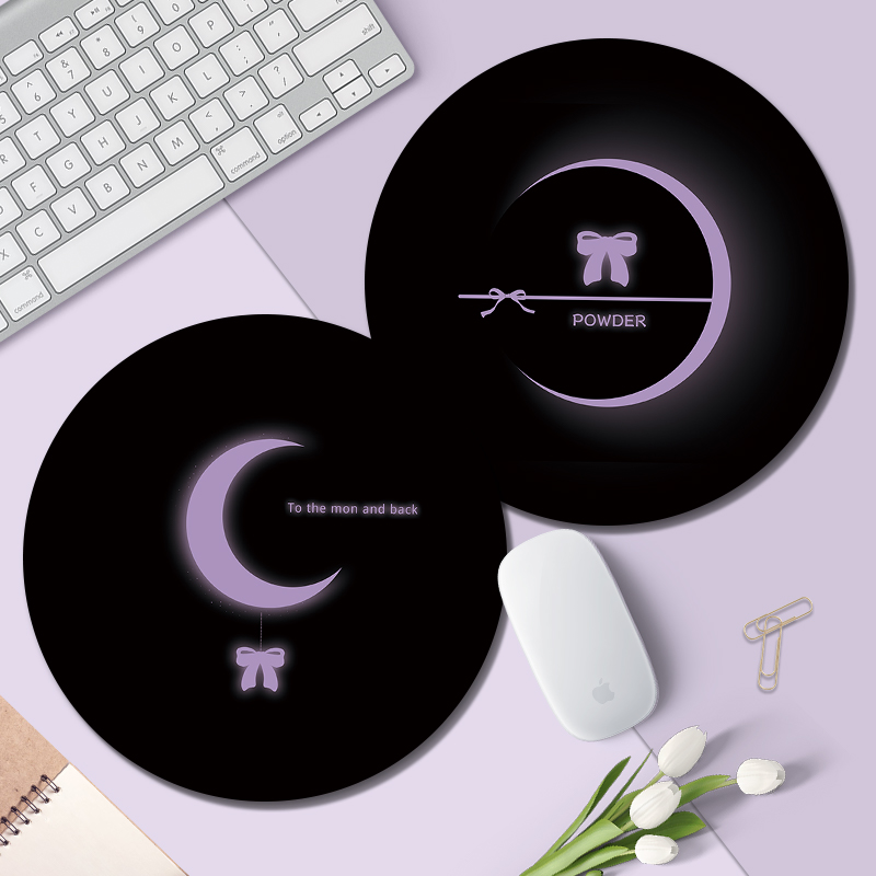 创意卡通小号鼠标垫ins风男女生个性办公桌垫加厚圆形可爱防滑垫