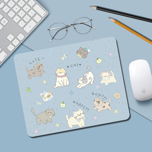 萌猫派对方形鼠标垫家用办公ins电脑游戏定制订做防滑键盘书桌垫