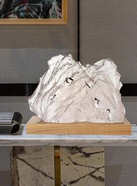 造景客厅摆件家居饰品玄关办公室装饰雪假山石头透明树脂雕塑艺术