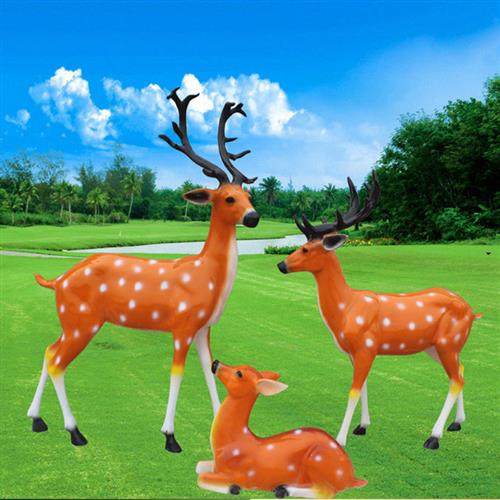 玻璃钢雕塑户外动物梅花鹿景观园林摆件立体手工造型仿真动物摆件