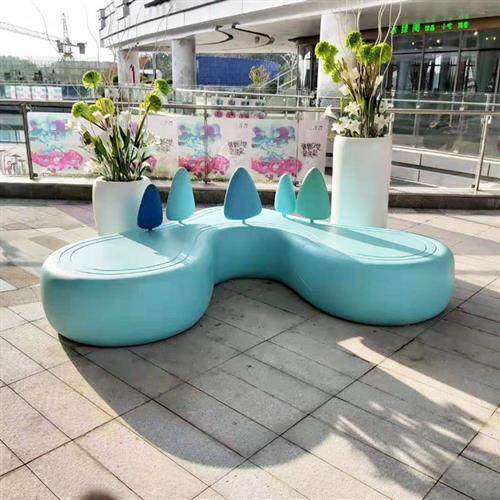 户外玻璃钢坐凳儿童娱乐商场休闲椅卡通雕塑玻璃钢座椅异形长条凳