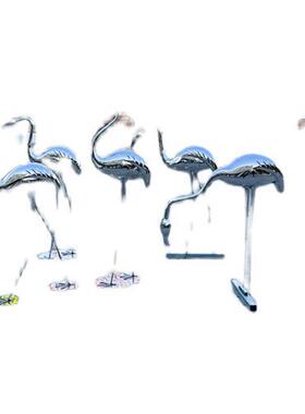 不锈钢白鹭抽象鸟金属仙鹤雕塑酒店售楼部庭院水池装饰摆件艺术品