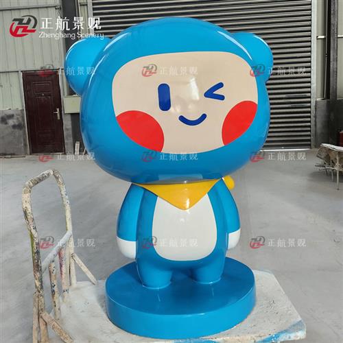 玻璃钢卡通动漫人物小型雕塑定制企业形象公仔桌面摆件生产厂家