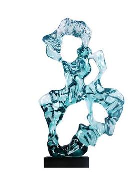 现代新中式透明树脂太湖石桌面摆件办公室家居客厅玄关装饰品