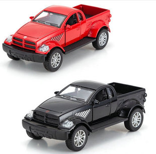 皮卡车轻卡货车模型玩具车门能打开黑白红蓝色合金回力小汽车玩具