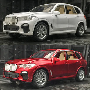 1:32黑白红色宝马X5汽车模型收藏摆件儿童合金回力玩具车门能打开