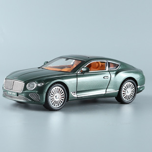 黑白绿色宾利欧陆汽车模型摆件车门后备箱能打开合金玩具车小孩子