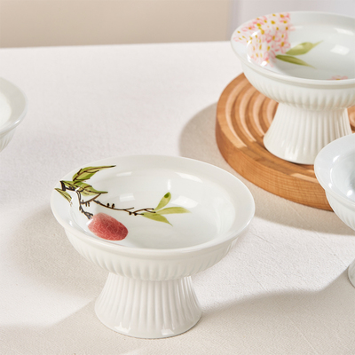 家用景德镇釉下彩手绘水果点心盘