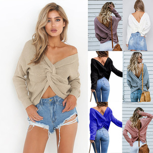 eater long sleeve sexy long sleeve knitted sweater for women