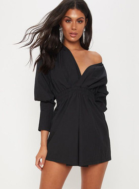 Long Sleeve Pullover Black Solid Fashion Office Lady Dress