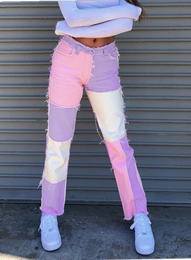 raight Jeans Women's Denim Pants Aesthetic Wide Leg Trousers