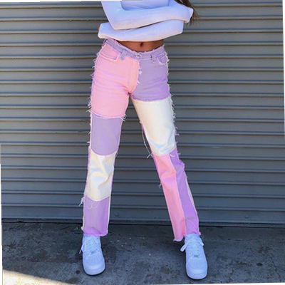 raight Jeans Women's Denim Pants Aesthetic Wide Leg Trousers