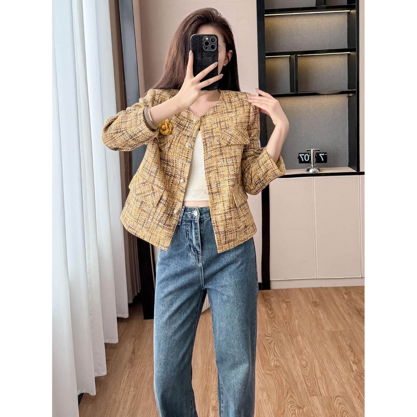 JOYIASS韩系巨好看的小香风外套女秋冬高级感穿搭套装上衣蛋糕网