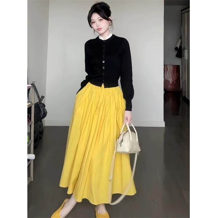 JOYIASS韩系早秋ootd出游穿搭一整套女秋冬高级感超火两件套针织