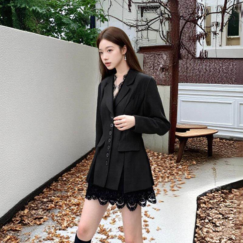 JOYIASS韩系千金感西装套装裙女秋冬巨好看的港风两件套西服外套
