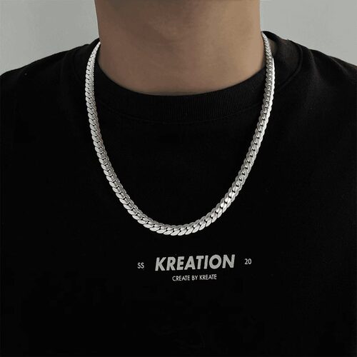 潮牌百搭钛钢古巴项链男